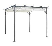 vidaXL Pergola avec toit escamotable blanc crème 3x3 m acier