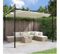 Pergola VidaXL avec toit coulissant, couleur crème, 295 x 292 x 230 cm