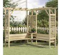 vidaXL Pergola d'angle avec banc - Bois de pin