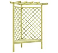vidaXL Pergola d'angle avec siège - Pin imprégné