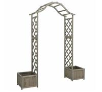 VIDAXL Pergola de jardin avec jardinière Gris Bois pin massif - (175x40x204 cm) BONNE1974