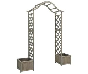 vidaXL Pergola de Jardin avec jardinière Gris Bois pin Massif