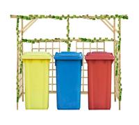 vidaXL Pergola de jardin pour 3 poubelles – Bois de pin imprégné