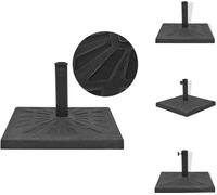 vidaXL Pied de parasol Carré Noir 12 kg - Pied de parasol