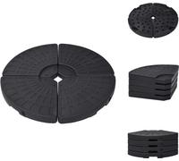 vidaXL Pied de parasol en éventail 4 pcs. noir - Pied de parasol