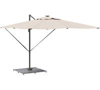 vidaXL Pied de parasol gris foncé aspect bois 100 x 100 x 4 cm acier