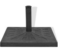 vidaXL Pied de parasol Résine Carré Noir 19 kg