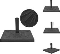 vidaXL Pied de parasol Résine Carré Noir 19 kg - Pied de parasol