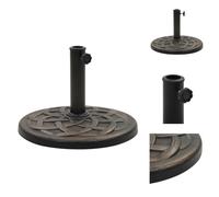 vidaXL Pied de parasol rond 11 kg en résine polyester couleur bronze - Support de parasol