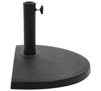 vidaXL Pied de parasol semi-circulaire 15 kg noir polyrésine