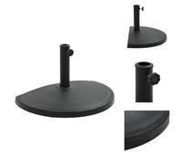 vidaXL Pied de parasol semi-circulaire 15 kg noir polyrésine - Pied de parasol