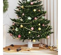 vidaXL Pied de Sapin de Noël 1.73 Blanc 50 x 50 x 16 cm Pin massif