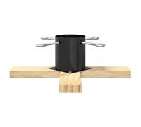 vidaXL Pied de Sapin de Noël 1.73 Noir 50 x 50 x 16 cm Pin Massif, Support de Sapin en Bois Massif, Moderne et Robuste, déco Festive, Base Polyvalente pour intérieur et extérieur