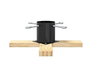 vidaXL Pied de Sapin de Noël 1.73 Noir 50 x 50 x 16 cm Pin Massif, Support de Sapin en Bois Massif, Moderne et Robuste, déco Festive, Base Polyvalente pour intérieur et extérieur