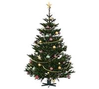 vidaXL Pied de Sapin de Noël 1.73 Vert 50 x 50 x 15,5 cm Acier, Support d'arbre en étoile, Moderne, Durable pour Les fêtes, Design Minimal pour intérieur et extérieur