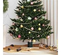 vidaXL Pied de Sapin de Noël 1.73 Vert 50 x 50 x 16 cm Pin Massif, Support de Sapin en Bois Massif, Moderne et Robuste, déco Festive, Base Polyvalente pour intérieur et extérieur