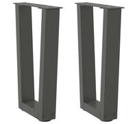 Vidaxl Pieds De Table À Manger En Forme De V 2 Pcs Anthracite Acier