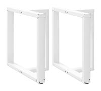 vidaXL Pieds de table à manger forme de T 2 pcs blanc 70x35x(72-73) cm Blanc