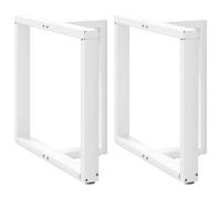vidaXL Pieds de table à manger forme de T 2 pcs blanc 70x35x(72-73) cm Blanc