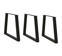Vidaxl Pieds De Table À Manger Forme De V 3 Pcs Noir 80x(72-73,3) Cm