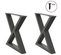 Vidaxl Pieds De Table Basse 2 Pcs Anthracite 50x(42-43,3) Cm