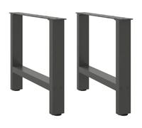 Vidaxl Pieds De Table Basse Anthracite 2 Pcs 60x(42-43) Cm Acier