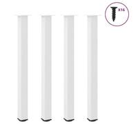 Vidaxl Pieds De Table Basse Blanc 4 Pcs 110-112 Cm Acier