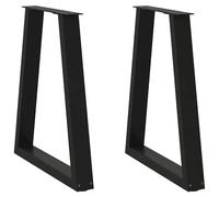 Vidaxl Pieds De Table Basse En Forme De V, 2 Pièces, Noir, 60 X (42-43,3) Cm, Acier Noir