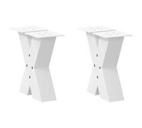 vidaXL Pieds de Table Basse en Forme de X, 2 pièces, Blanc, 30 x (30-31) cm, Acier