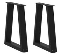 Vidaxl Pieds De Table Basse En V 2 Pièces Noir 38 X (42-43,3) Cm Acier