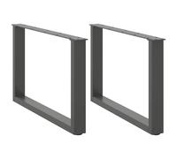 Vidaxl Pieds De Table Basse Forme De U 2 Pcs Anthracite 60x(42-43) Cm