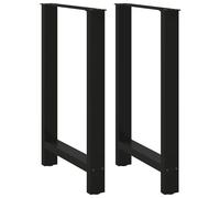 Vidaxl Pieds De Table Basse Noir 2 Pcs 60x(90-91) Cm Acier