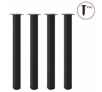 vidaXL Pieds de Table de Bar 4 pièces Noir 90-92 cm Acier