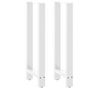 vidaXL Pieds de Table de Bar Blanc 2 pièces 50 x (100-101) cm Acier