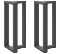 vidaXL Pieds de Table de Bar en T, 2 pièces, Anthracite, 50 x 35 x (90-91) cm, Acier