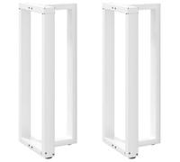 vidaXL Pieds de table de bar en T, 2 pièces, blanc, 50 x 35 x (100-101) cm, acier 4013089