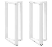 vidaXL Pieds de Table de Bar en T, 2 pièces, Blanc, 60 x 35 x (100-101) cm, Acier