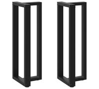 vidaXL Pieds de Table de Bar en T, 2 pièces, Noir, 40 x 35 x (110-111) cm, Acier