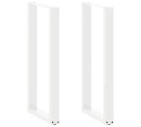 vidaXL Pieds de Table de Bar en U, 2 pièces, Blanc, 50 x (100-101) cm, Acier
