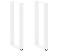 vidaXL Pieds de Table de Bar en U, 2 pièces, Blanc, 50 x (90-91) cm, Acier