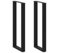 vidaXL Pieds de Table de Bar en U, 2 pièces, Noir, 40 x (110-111) cm, Acier