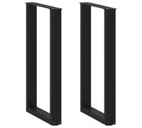 vidaXL Pieds de Table de Bar en U, 2 pièces, Noir, 40 x 90-91 cm, Acier