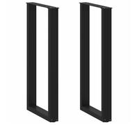 vidaXL Pieds de table de bar en U, 2 pièces, noir, 50 x (100-101) cm, acier
