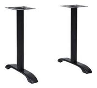 vidaXL Pieds de table de bistro 2 pcs Noir 61 x 8 x 72 cm Fonte Noir G