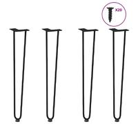 vidaXL Pieds épingle à cheveux 4 pcs - Noir