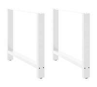 vidaXL Pieds de Table à Manger Blanc 2 pièces 100 x (72-73) cm Acier