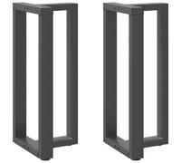 vidaXL Pieds de Table de Bar en T, 2 pièces, Anthracite, 50 x 35 x (90-91) cm, Acier