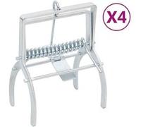 vidaXL Pièges à taupes 4 pcs Argenté Acier galvanisé G