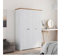 vidaXL Pin Garde-Robe à 3 Portes Penderie Armoire de Rangement Stockage Armoire de Vêtements Chambre à Coucher Maison Blanc 118x50x171,5 cm Assortiment Panama