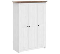 vidaXL Pin Garde-Robe à 3 Portes Penderie Armoire de Rangement Stockage Armoire de Vêtements Chambre à Coucher Maison Blanc 118x50x171,5 cm Assortiment Panama